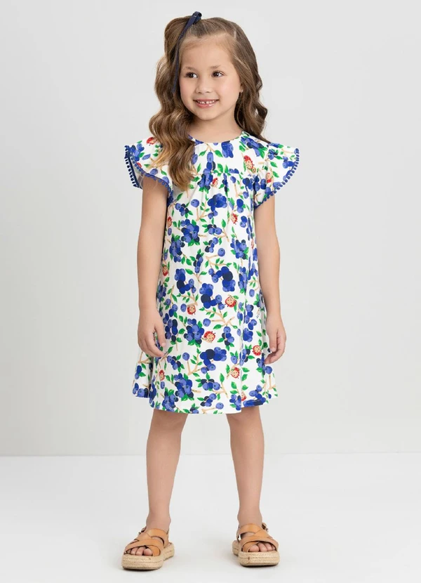 Up Baby - Vestido Infantil Frutas Coloridas Up Baby Azul