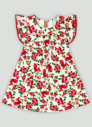 Vestido Infantil Frutas Coloridas Up Baby Vermelho - UP BABY