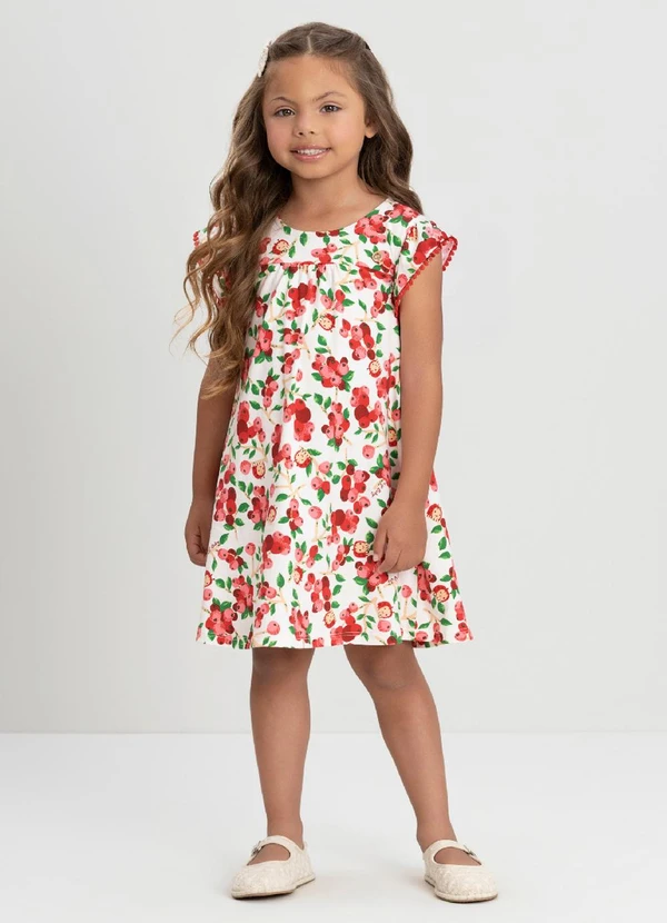 Up Baby - Vestido Infantil Frutas Coloridas Up Baby Vermelho