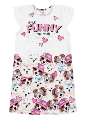 Abrange - Vestido Infantil Funny Branco - ABRANGE