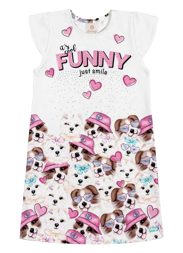 Abrange - Vestido Infantil Funny Branco 2