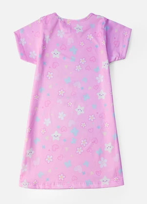 Laluna - Vestido Infantil Gata e Estrelas Rosa - LALUNA