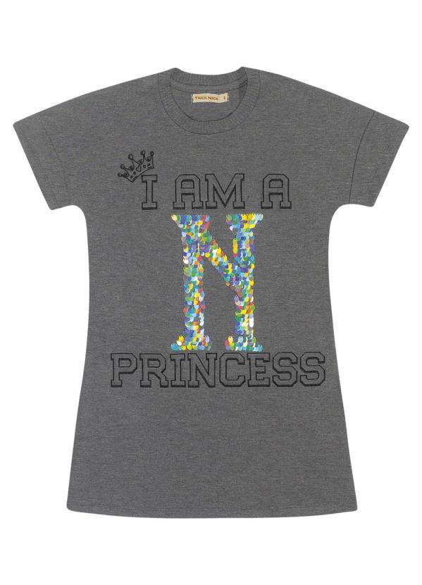 Trick Nick - Vestido Infantil I Am a Princess Cinza
