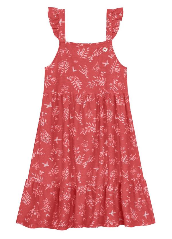 Brandili - Vestido Infantil Jardim de Borboletas Vermelho 2