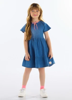 Quimby - Vestido Infantil Jeans Azul - QUIMBY