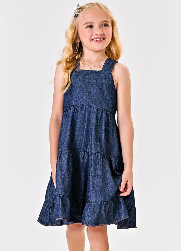 Trick Nick - Vestido Infantil Jeans Feminino Azul