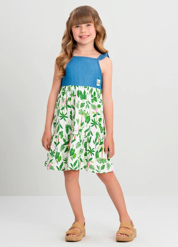 Quimby - Vestido Infantil Jeans Quimby Azul