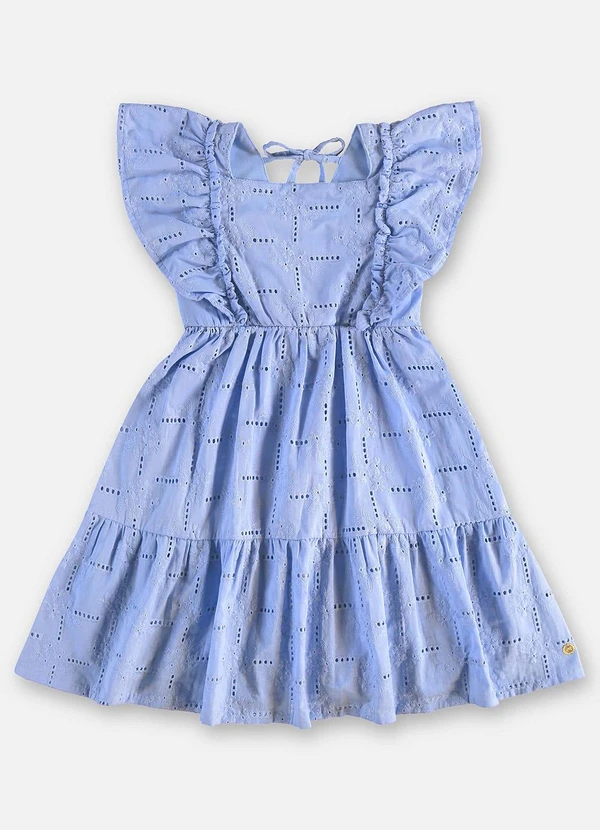 Up Baby - Vestido Infantil Laise com Forro Azul 3