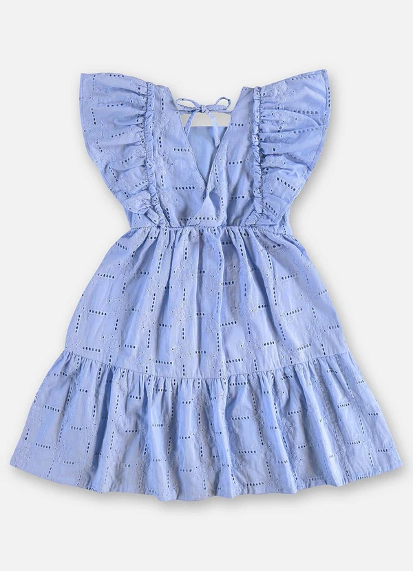 Up Baby - Vestido Infantil Laise com Forro Azul 4