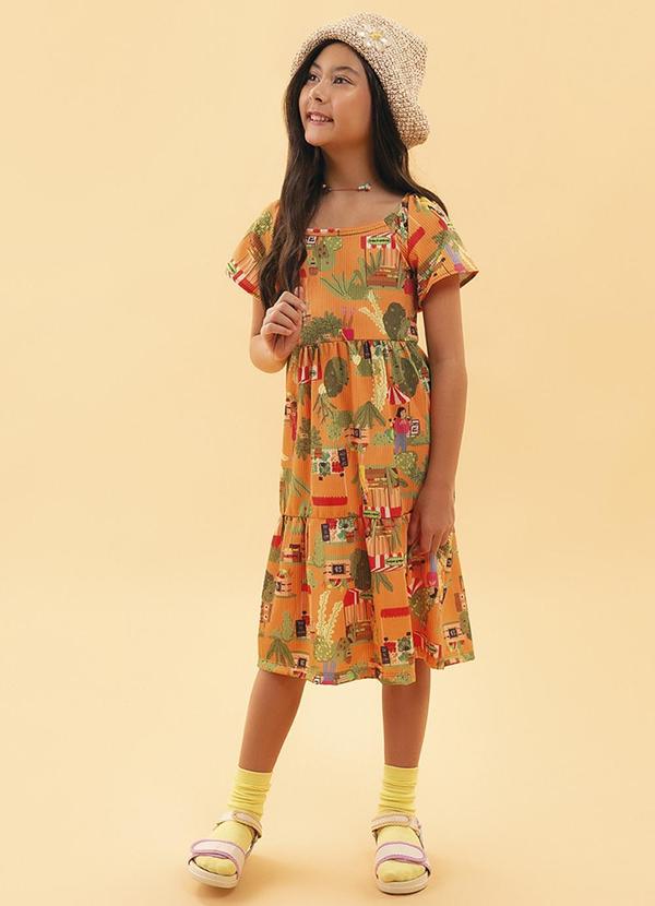 Soft Bonni - Vestido Infantil Laranja