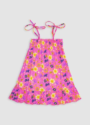 Turminha - Vestido Infantil Lastex Rosa - TURMINHA
