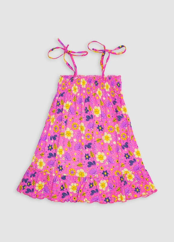 Turminha - Vestido Infantil Lastex Rosa