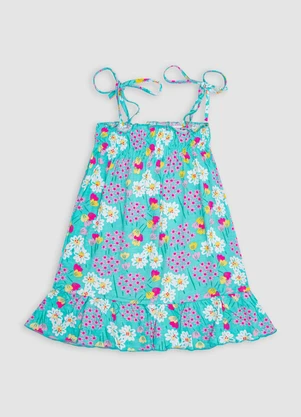 Turminha - Vestido Infantil Lastex Verde - TURMINHA