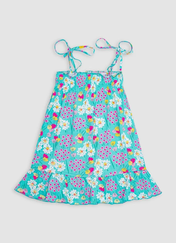 Turminha - Vestido Infantil Lastex Verde