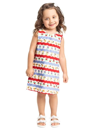 Vestido Infantil Listrado Bee Loop Vermelho - BEE LOOP