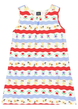 Vestido Infantil Listrado Bee Loop Vermelho - BEE LOOP