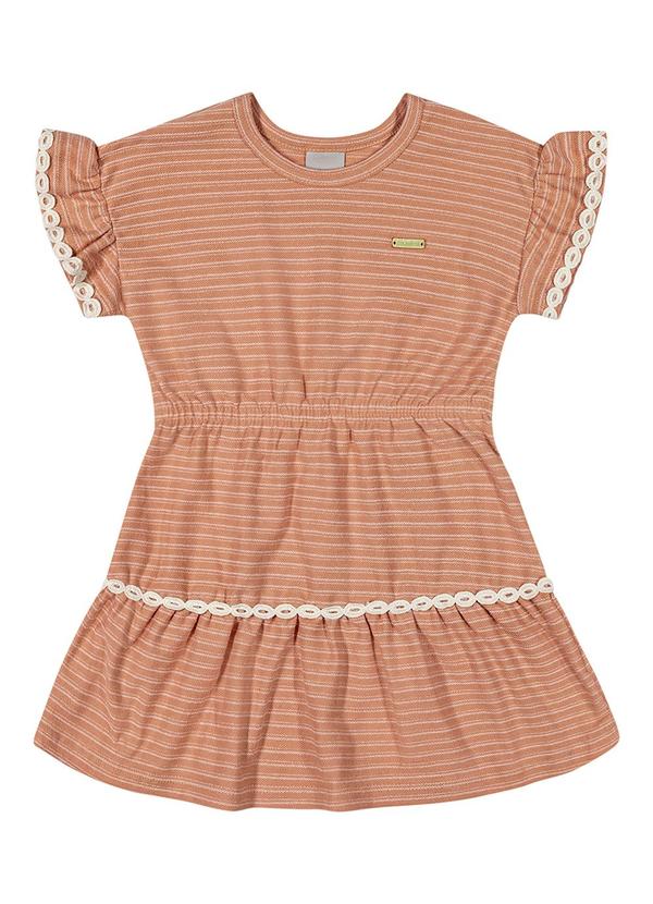 Colorittá - Vestido Infantil  Listrado Colorittá Marrom