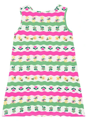 Vestido Infantil Listrado em Cotton Bee Loop Rosa - BEE LOOP