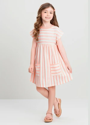 Vestido Infantil Listrado Quimby Rosa - QUIMBY