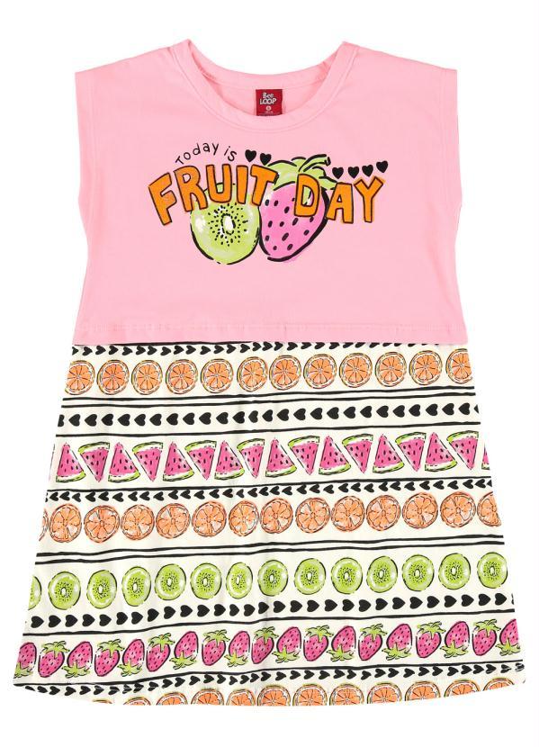 Bee Loop - Vestido Infantil Listrado Rosa