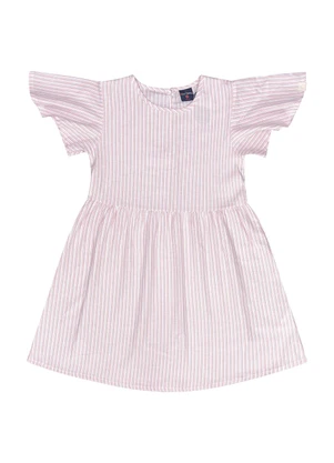 Guloseima - Vestido Infantil Listrado Rosa - GULOSEIMA
