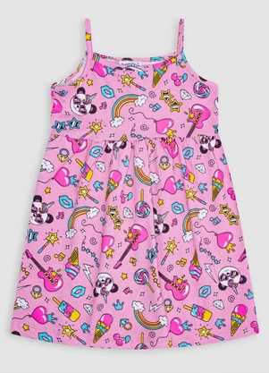 Turminha - Vestido Infantil M/M Panda Rosa - TURMINHA
