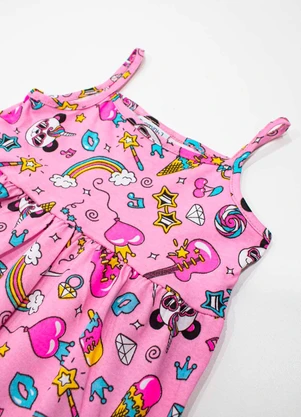 Turminha - Vestido Infantil M/M Panda Rosa - TURMINHA