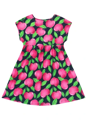 Vestido Infantil Maçãs em Meia Malha Bee Loop Rosa - BEE LOOP