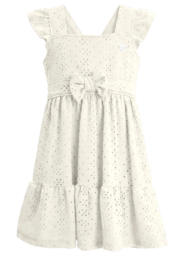 Brandili - Vestido Infantil Malha com Laço Bege