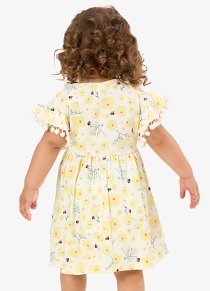 Rovi Kids - Vestido Infantil Malha Estampado Bege - ROVI KIDS