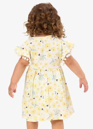 Rovi Kids - Vestido Infantil Malha Estampado Bege - ROVI KIDS
