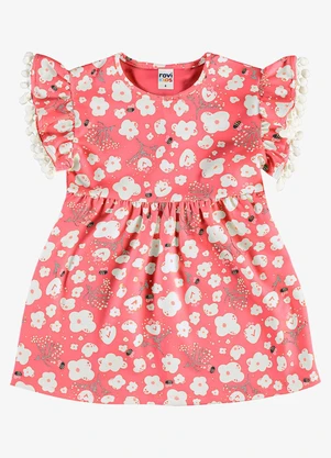 Rovi Kids - Vestido Infantil Malha Estampado Rosa - ROVI KIDS
