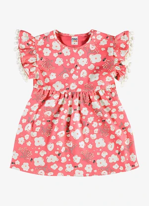Rovi Kids - Vestido Infantil Malha Estampado Rosa - ROVI KIDS
