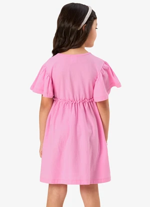 Rovi Kids - Vestido Infantil Malha Texturizada Rosa - ROVI KIDS