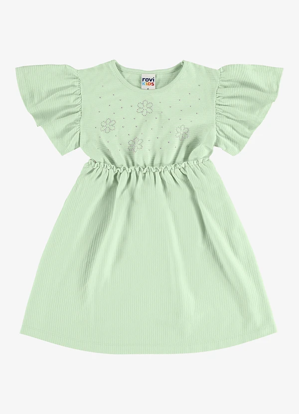 Rovi Kids - Vestido Infantil Malha Texturizada Verde