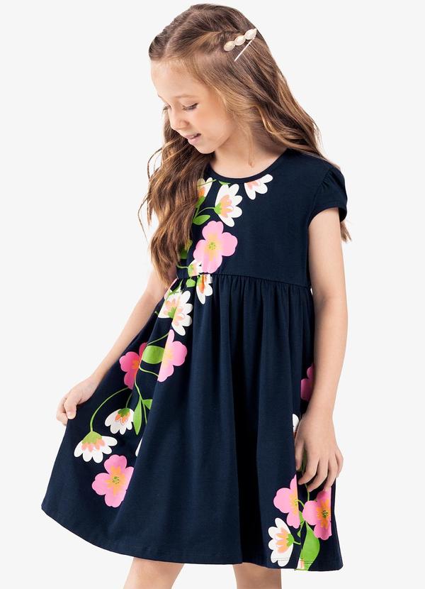 Rovi Kids - Vestido Infantil Manga Curta Azul 4