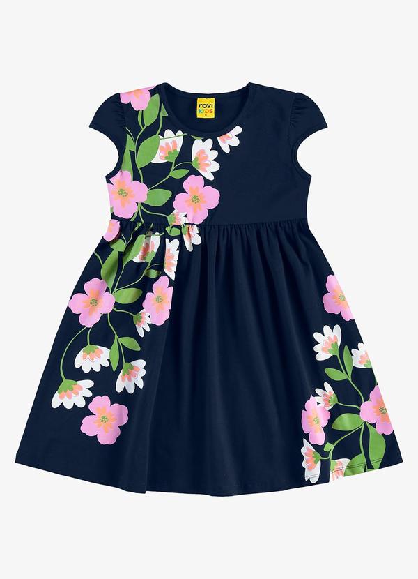 Rovi Kids - Vestido Infantil Manga Curta Azul 5