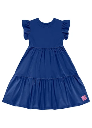 Bee Loop - Vestido Infantil Manga Curta Azul - BEE LOOP