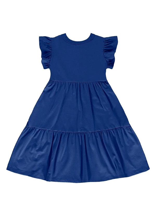 Bee Loop - Vestido Infantil Manga Curta Azul 2