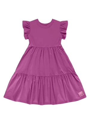 Bee Loop - Vestido Infantil Manga Curta Roxo - BEE LOOP