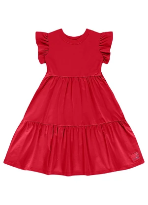 Bee Loop - Vestido Infantil Manga Curta Vermelho - BEE LOOP