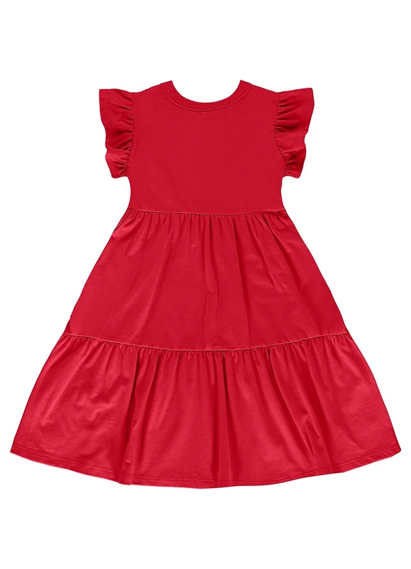 Bee Loop - Vestido Infantil Manga Curta Vermelho 2