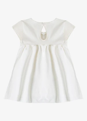 Select - Vestido Infantil Manga Curta em Cotton Bege - SELECT