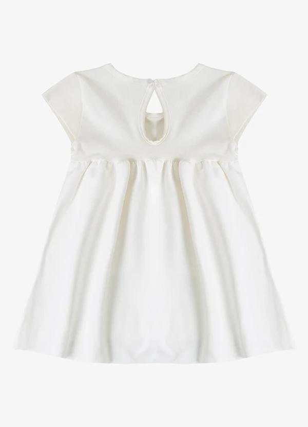 Select - Vestido Infantil Manga Curta em Cotton Bege 2
