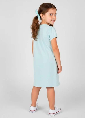 Select - Vestido Infantil Manga Curta Estampado Azul - SELECT