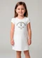Select - Vestido Infantil Manga Curta Estampado Verde - variação: Bege