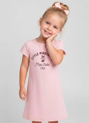 Select - Vestido Infantil Manga Curta Estampado Rosa - SELECT
