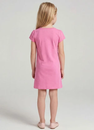 Select - Vestido Infantil Manga Curta Estampado Rosa - SELECT