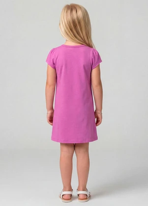 Select - Vestido Infantil Manga Curta Estampado Rosa - SELECT