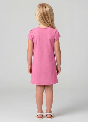 Select - Vestido Infantil Manga Curta Estampado Rosa - SELECT